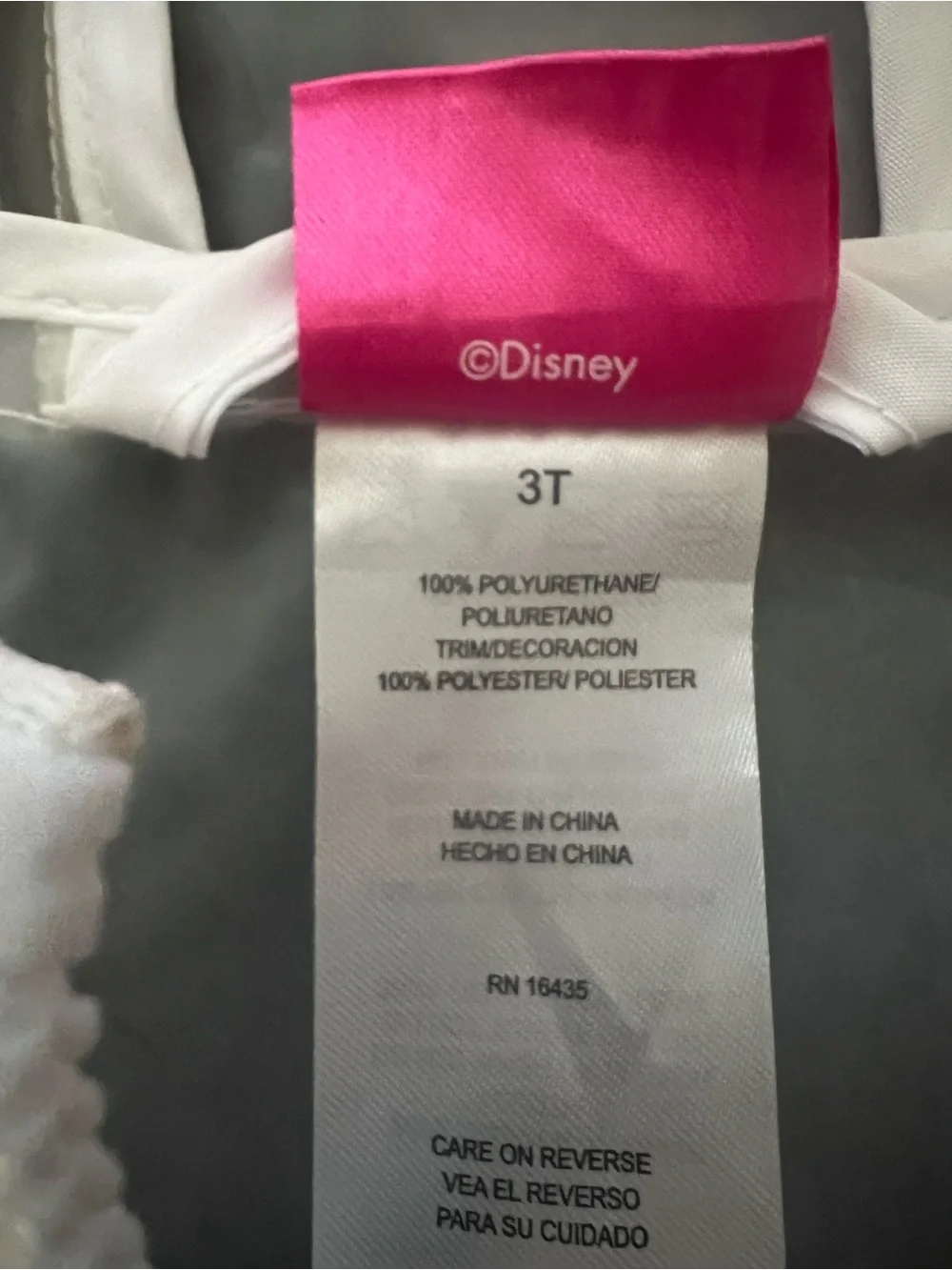 3T baby girls translucent Minnie Mouse hooded rain jacket NWOT never worn